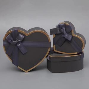 Custom a forma di cuore unico <span class=keywords><strong>Love</strong></span> Rose Bouquet fiori tre pezzi collo scatole di carta per confezioni regalo di lusso - Product Image 3