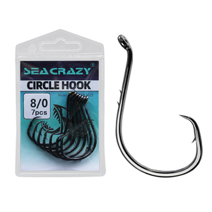 Gancio a cerchio a 8/0 4/0 in acciaio ad alto tenore di carbonio con pugnalate alle spalle è adatto per la pesca d'altura con cernie e attrezzi da pesca al tonno - Product Image 1
