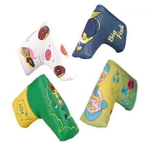 2024 Factory Custom Wholesale Retail Bulk Golf Head Covers Plain Colorful Printing Golf Headcover PU Leather Putter