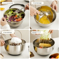 Ensemble de bassines à oeufs en acier inoxydable 304 modernes, bol à fond en silicone antidérapant avec couvercle transparent pour la cuisine.