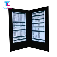 Tanlang Personnalisé A4 A5 Rechargeable LED Menu Dossier En Cuir Couverture De Livre Fenêtre Affichage Menu Titulaire Restaurant Bar Rétro-Éclairage Menu
