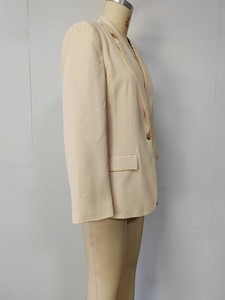 Blazer <span class=keywords><strong>beige</strong></span> pour femme, coupe ajustée, à un bouton, revers cranté, manches longues, élégant, décontracté, veste de travail de bureau - Product Image 3