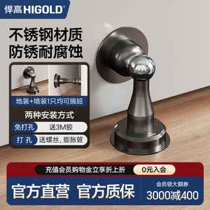 HANGO Butée de porte magnétique puissante anti-collision en acier inoxydable, sans perçage ni clouage, pour chambre et salle de maquillage, Nouveau - Product Image 1
