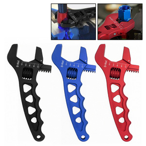 Clé à molette réglable en alliage d'aluminium, 175 mm, métrique, pour réparation et modification de voitures, avec mâchoire dentée, rouge - Product Image 5
