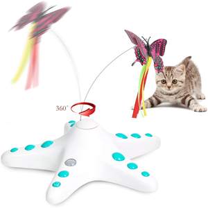 Jouet intelligent automatique pour chat, papillon avec moteur à capteur, 3 piles AA, blanc, jouet interactif pour animaux de compagnie - Product Image 3