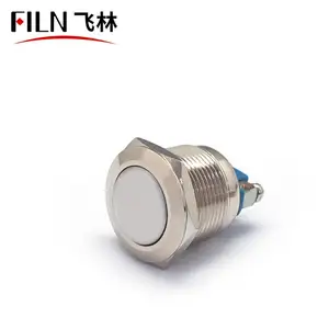 FILN 19mm ball head with screw pins stainless steel metal push button switch momentary 1NO car button switch door bells button