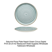 Assiette à pizza Napoli Green Circus 33 cm Impression numérique Saturnia