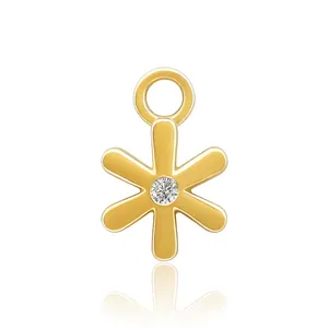 Pingente personalizado OEM ODM Opal personalizado AU585 acessórios de jóias 14K ouro maciço jóias brinco DIY charme