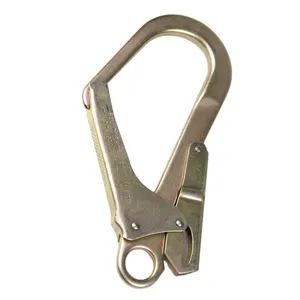 Veiligheid Karabijnhaak Ce Gecertificeerd Geel Zink Kleur Gesmede Stalen Wapening Haak Hoge Treksterkte Stalen Haak Lanyard Hardware