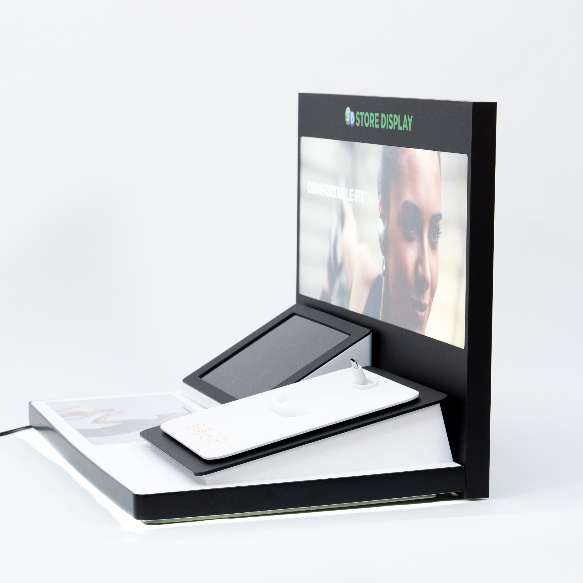 Customized Acrylic LCD Display Screen Electronic Product Countertop Display Stand for Supermarkets — view 2