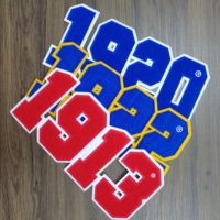 4 "Hauteur des lettres grecques stockées Chenille Patches Iron on Sorority Group Numbers Twill Applique pour Hoodies