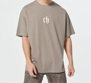 Vente en gros de t-shirts 100% coton pour hommes, logo personnalisé, broderie et bouffée, impression stéréoscopique, fabricant de t-shirts de style formel - Product Image 6