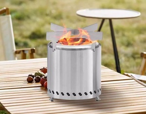Portable <b>Table</b> Top <b>Fire</b> <b>Pit</b>, Smokeless Stainless Steel Firepit, Mini Outdoor Stove <b>with</b> Stand, Small <b>Fire</b> <b>Pit</b> for Camping - Product Image 2