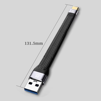 Câble de données portable ultra-court USB-A vers Type-C PD à charge rapide, transmission USB 3.1 haute vitesse 10 Gbit/s, 13 cm