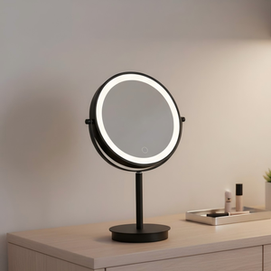 Espejo de Vanidad Inteligente Moderno con Luz LED, Carga USB Tipo-C, Soporte Ajustable, Marco de Acero Inoxidable, Ampliación Personalizada - Product Image 1