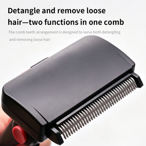 Brosse pour animaux à angle réglable, autonettoyante, à un bouton, en acier inoxydable, démêlante et anti-chute, avec poignée antidérapante pour chiens et chats - Product Image 4