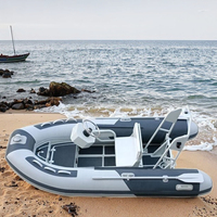 Bateau de pêche gonflable Double cabine avant, portable de 10 pieds, en aluminium PVC/Hypalon/ORCA, Semi-rigide