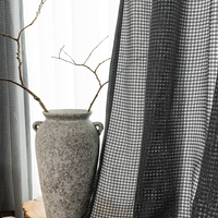 Voilages Intégrés Innermor en Tulle Tissé Solide 100% Polyester Translucide, Style Européen et Américain, Blanc Gris, Personnalisables