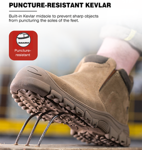 أحذية السلامة الصناعية للرجال من الفولاذ المقاوم للصدأ أحذية رياضية جلدية مقاومة للماء S3 أحذية عمل حقيقية مضادة للبكتيريا - Product Image 3