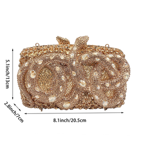 Bolso de mano de cristal para mujer con correa de cadena, bolso de mano con pedrería brillante para banquetes y discotecas - Product Image 2