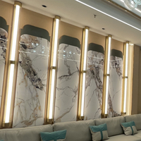 Panneaux muraux en cristal de carbone brillant à prix de gros, feuilles de marbre WPC UV pour la décoration murale