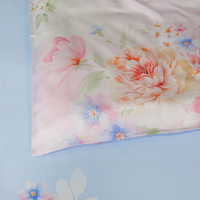 Luxe 3D impression numérique Eucalyptus soyeux Polyester blanchi housse de couette drap de lit draps ensemble de literie ensembles de draps et taies d'oreiller