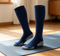 Chaussettes de football à compression graduée 144N pour athlètes d'élite - Chaussettes de football performantes avec talon et orteils rembourrés