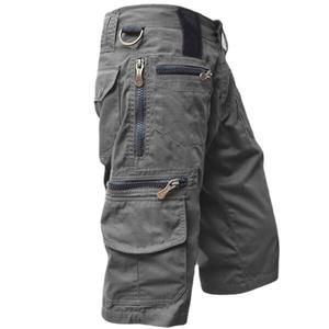 RUIQUWIN 2025 Short cargo d'été pour homme à séchage rapide, coupe ample, jambe droite avec poche multi-fermeture éclair, short utilitaire de travail grande taille - Product Image 2