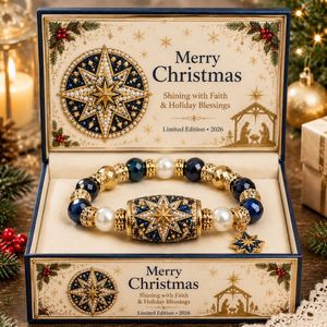 SongYi Christmas Santa <b>Beaded</b> <b>Bracelet</b> with Christmas Tree Charm, Holiday Gift <b>Bracelet</b> with Gift Box - Product Image 6