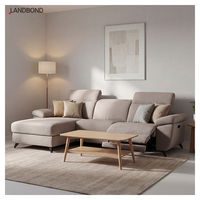 Canapé d'angle multifonction de luxe pour salon, 3-4 places, en cuir véritable et tissu, inclinable, avec appui-tête et rangement, électrique, pour hôtel