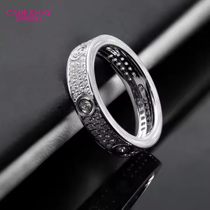 Wide Edition Drei Reihen Moissan ite <span class=keywords><strong>Silver925</strong></span> <span class=keywords><strong>Ring</strong></span> Luxus Custom Lab Erstellt Diamant Damen ringe Nahkampf Moissan ite Ewigkeit sring - Product Image 2