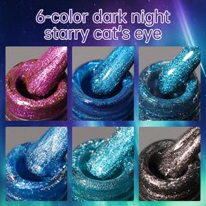 2025 nuevo <span class=keywords><strong>azul</strong></span> púrpura serie <span class=keywords><strong>noche</strong></span> púrpura mar isla estrella Ojo de Gato de larga duración UV LED Gel esmalte de uñas 10ml botella logotipo personalizado - Product Image 3