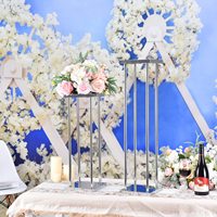 Centres de table floraux géométriques en métal doré étanches pour mariages, événements, fêtes, anniversaires – Personnalisables