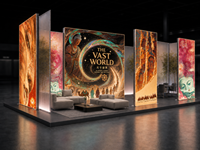 Support d'affichage LED rétroéclairé autoportant en aluminium, résistant aux intempéries, à montage sans outil, pour stand de salon professionnel