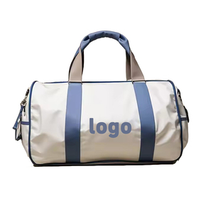 Logo personnalisé <span class=keywords><strong>Sac</strong></span> de voyage en toile pour hommes et femmes <span class=keywords><strong>Sac</strong></span> à main léger et durable en coton Weekender pour la nuit Bleu - Product Image 6