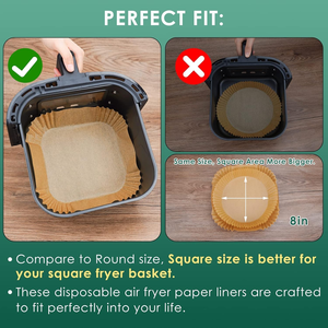 Air Fryer Disposable Paper Liner 100PCS Non-stick Disposable Liners <b>Baking</b> Paper for Air Fryer Oil-proof Paper - Product Image 4