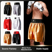 Shorts de boxe professionnels en polyester, shorts d'entraînement Muay Thai Sanda, shorts de combat à taille élastique pour la compétition et l'entraînement en salle de sport