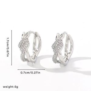 ต่างหูห่วงทอง 14K ชุบ ประดับเพชรซิคอน กันน้ำ ดีไซน์เก๋ ทันสมัย เหมาะสำหรับงานปาร์ตี้ เครื่องประดับผู้หญิง - Product Image 5