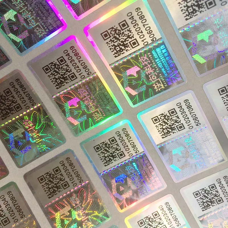 Customized hologram security sticker die cut holographic laser sticker label for QR bar code company product use