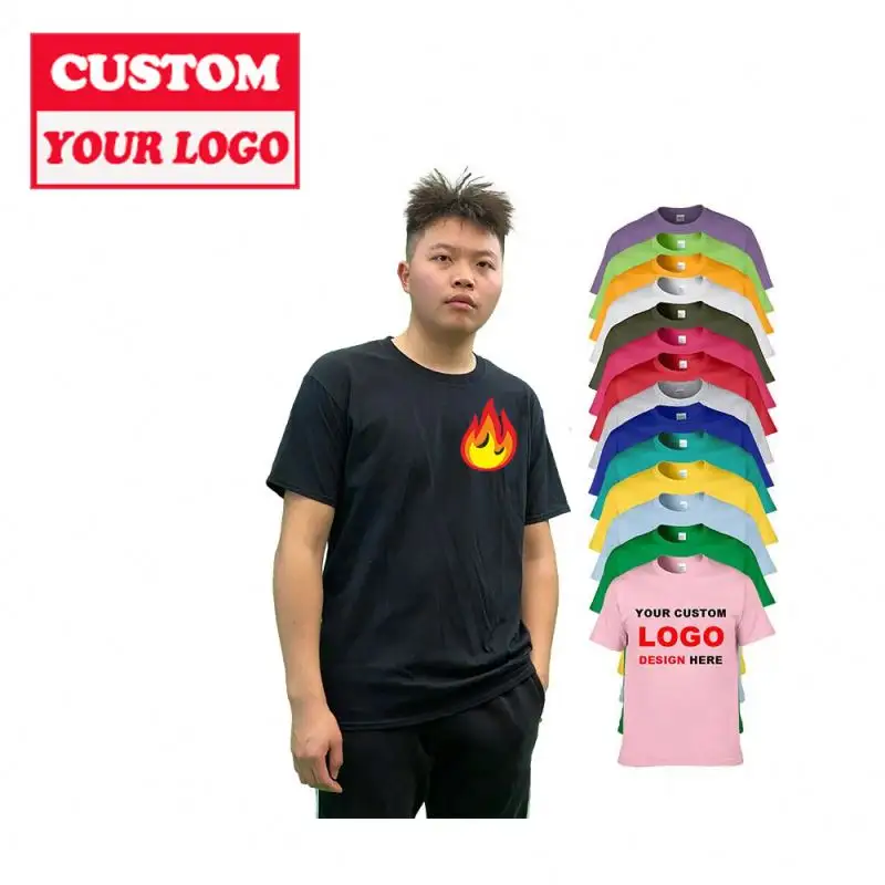 Personnalisé Pas Cher 1 Couleur Logo T-shirt Oversize Publicité Big Taille Hommes de Chemises