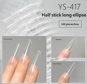 Nuevas uñas postizas de PMMA sin rastro, protectoras <span class=keywords><strong>para</strong></span> las manos, con esquinas recortadas, puntas de gel suave rectas con líneas de escala <span class=keywords><strong>para</strong></span> decoración de uñas. - Product Image 1