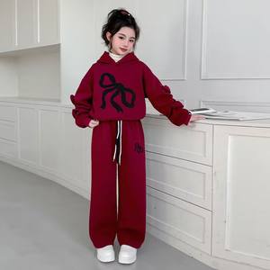 Gli adolescenti di alta qualità 2 pz indossano felpe con cappuccio + pantaloni di cotone ispessimento autunno inverno vestiti set per le ragazze - Product Image 1