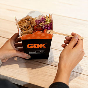 Caja de Papel Rectangular Biodegradable y Ecológica para Shawarma, Personalizada, <span class=keywords><strong>Halal</strong></span>, para Llevar, con Separador, para <span class=keywords><strong>Kebab</strong></span> de Cordero Asado - Product Image 3