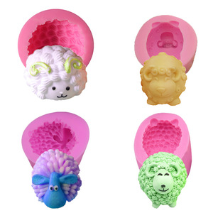 Molde de silicona para hornear fondant y azúcar, utensilios de cocina para decoración de pasteles, tazas y repostería, con diseño de oveja y cabra - Product Image 1