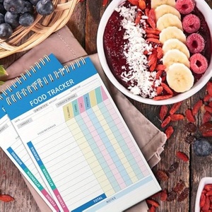Diari del diario del taccuino del Tracker <span class=keywords><strong>alimentare</strong></span> rilegato a spirale per il monitoraggio delle calorie carboidrati Le abitudini alimentari dei macronutrienti hanno reso carta resistente - Product Image 4