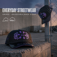 Casquettes de baseball en cuir PU avec broderie florale, visière incurvée et passepoil contrastant, unisexe, vente en gros, commande en gros, stock disponible, faible MOQ