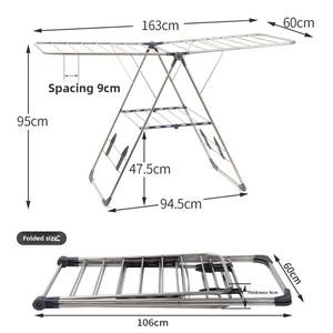 Household Iron Round Floor-to-ceiling Drying <b>Racks</b> Balcony Installation-free Multifunctional Adjustable Modern - Product Image 4