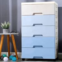 Meuble de rangement moderne et durable Haogle à 3 niveaux en plastique, avec tiroirs, couleur dégradée européenne, pour enfants, idéal pour le salon, la chambre ou comme meuble à chaussures.