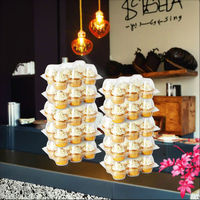 Boîte d'emballage pour cupcakes en plastique PET transparent à compartiments personnalisés, boîte de rangement à clapet avec logo personnalisé pour gâteaux