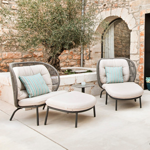 Ensemble de canapés en rotin pour le jardin, structure en alliage d'aluminium, résistant à l'eau, design en forme de L - Product Image 3